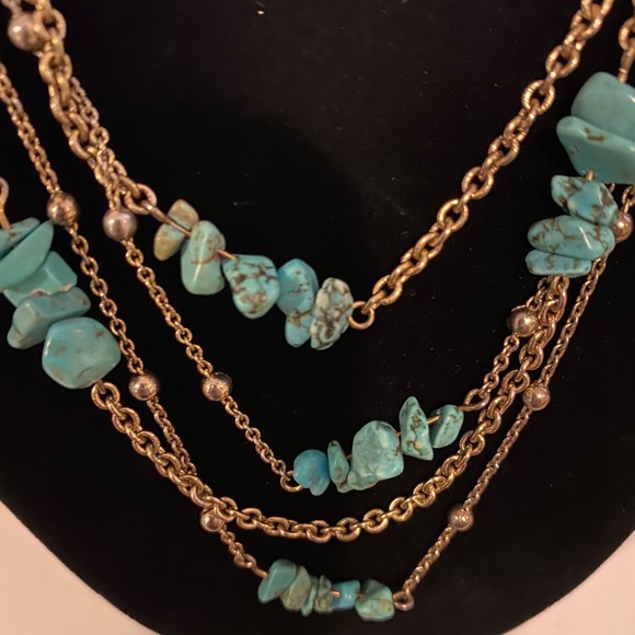Turquoise Long Chain Necklace - Picture 3 of 4
